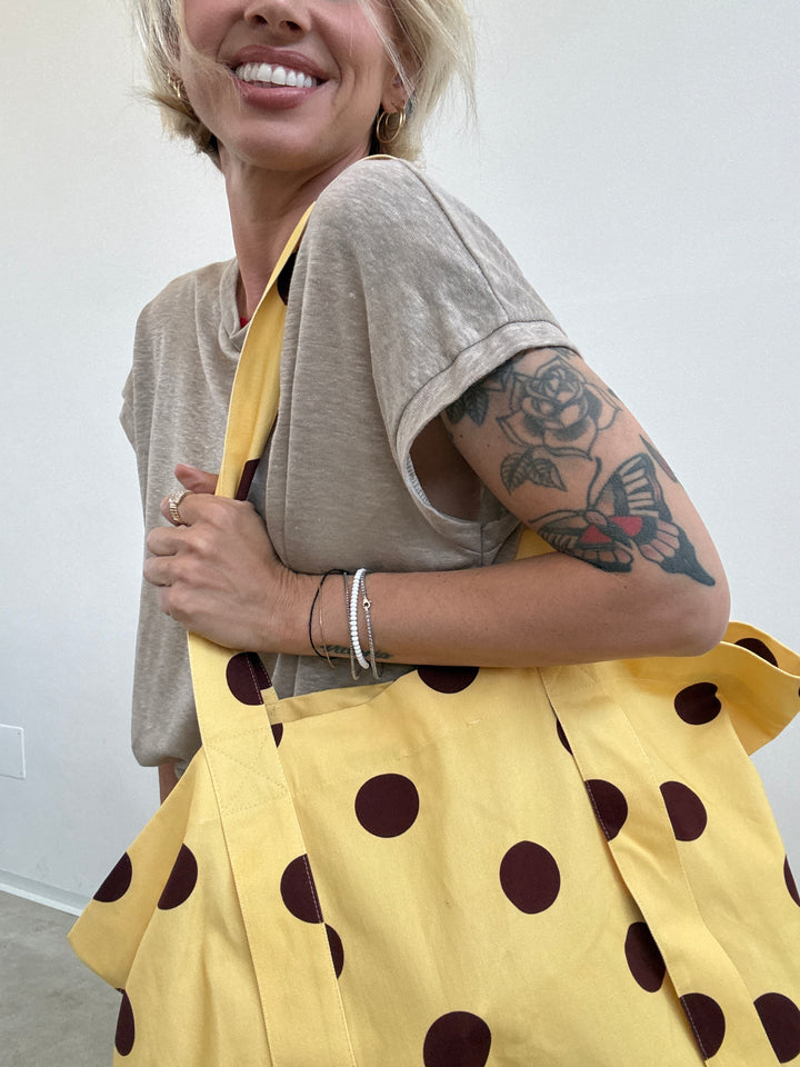 BORSA CANVAS POIS GIALLA CAFFè