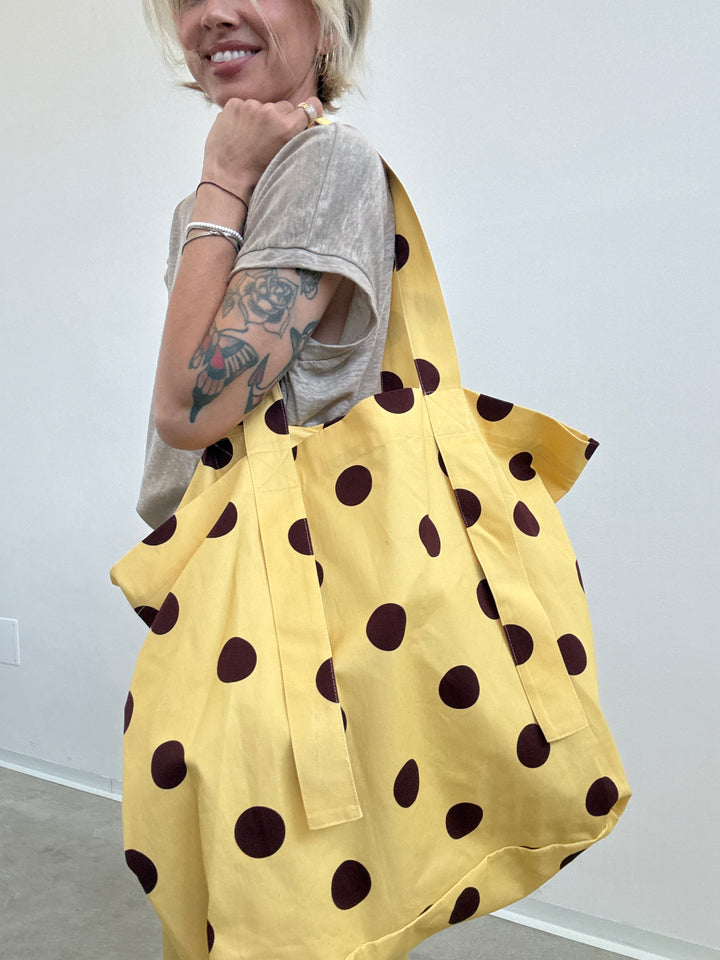 BORSA CANVAS POIS GIALLA CAFFè