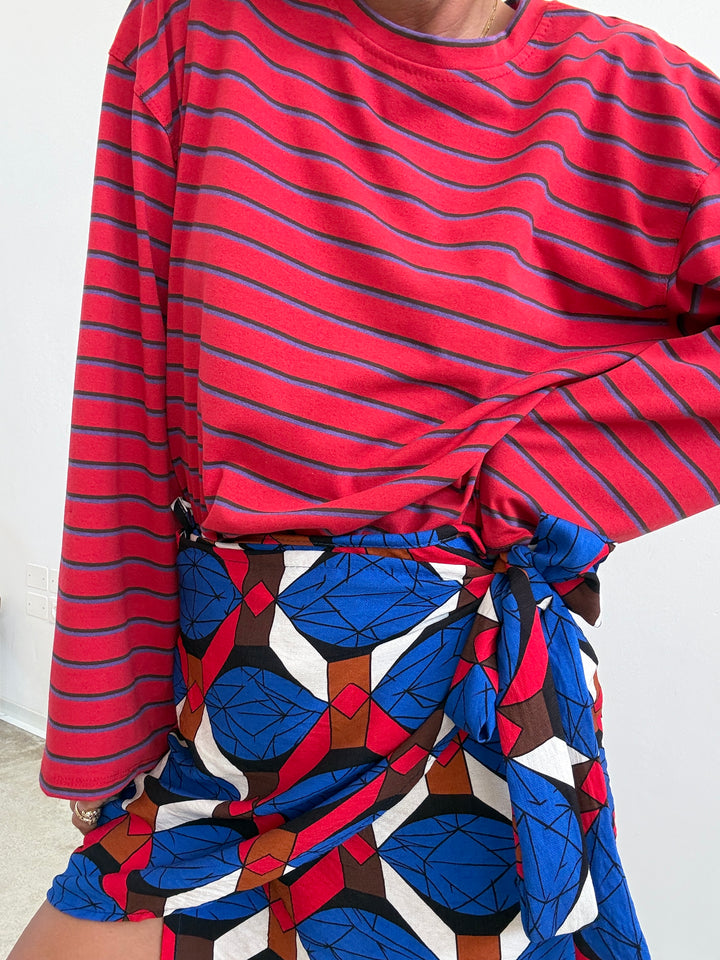 TSHIRT GILDA RIGA ROSSO/VIOLA