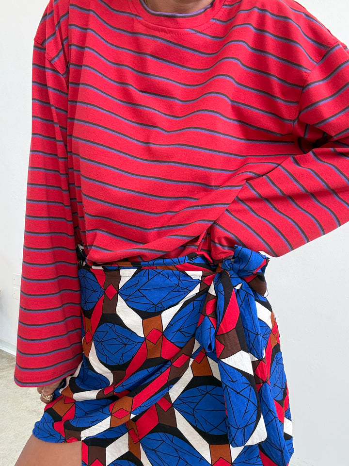 TSHIRT GILDA RIGA ROSSO/VIOLA