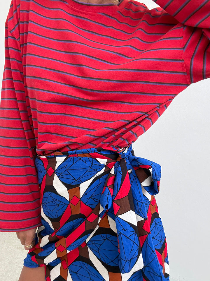 TSHIRT GILDA RIGA ROSSO/VIOLA