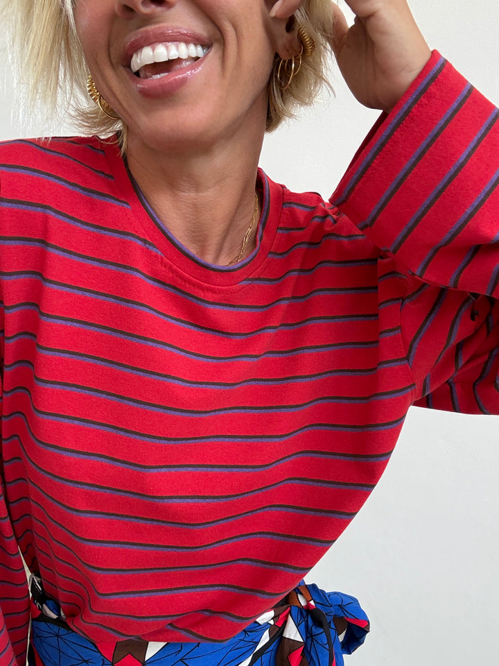 TSHIRT GILDA RIGA ROSSO/VIOLA