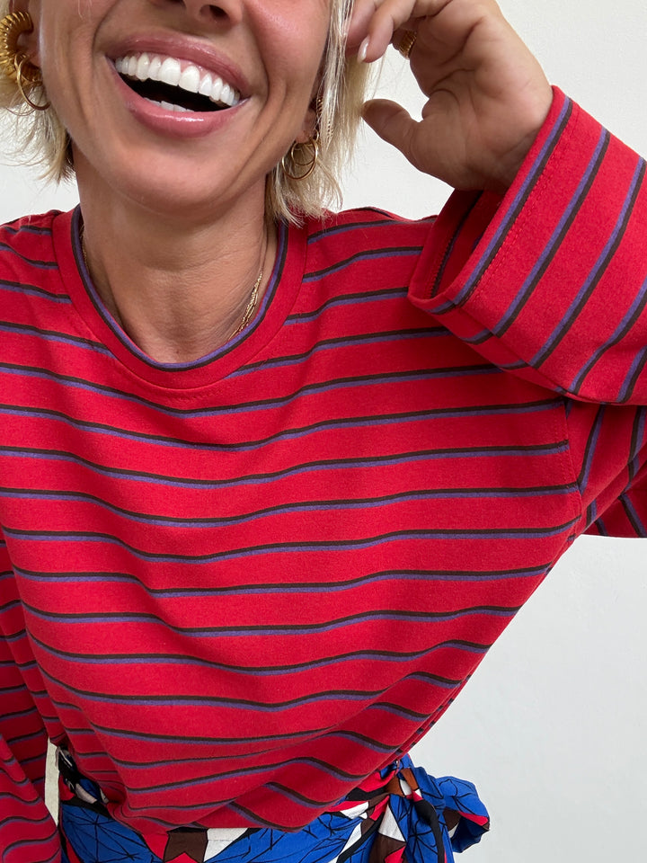 TSHIRT GILDA RIGA ROSSO/VIOLA