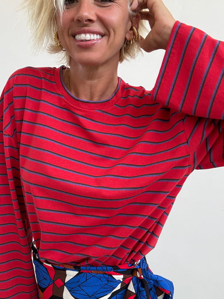 TSHIRT GILDA RIGA ROSSO/VIOLA