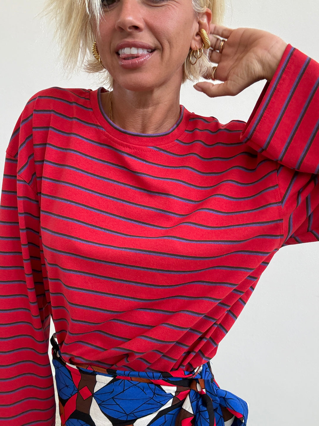 TSHIRT GILDA RIGA ROSSO/VIOLA