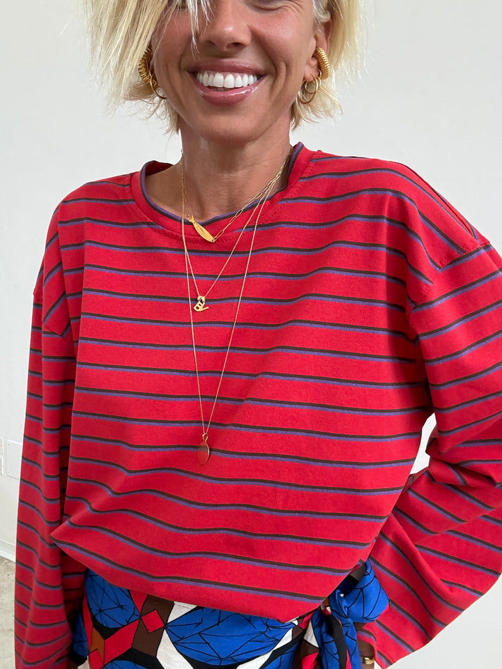 TSHIRT GILDA RIGA ROSSO/VIOLA