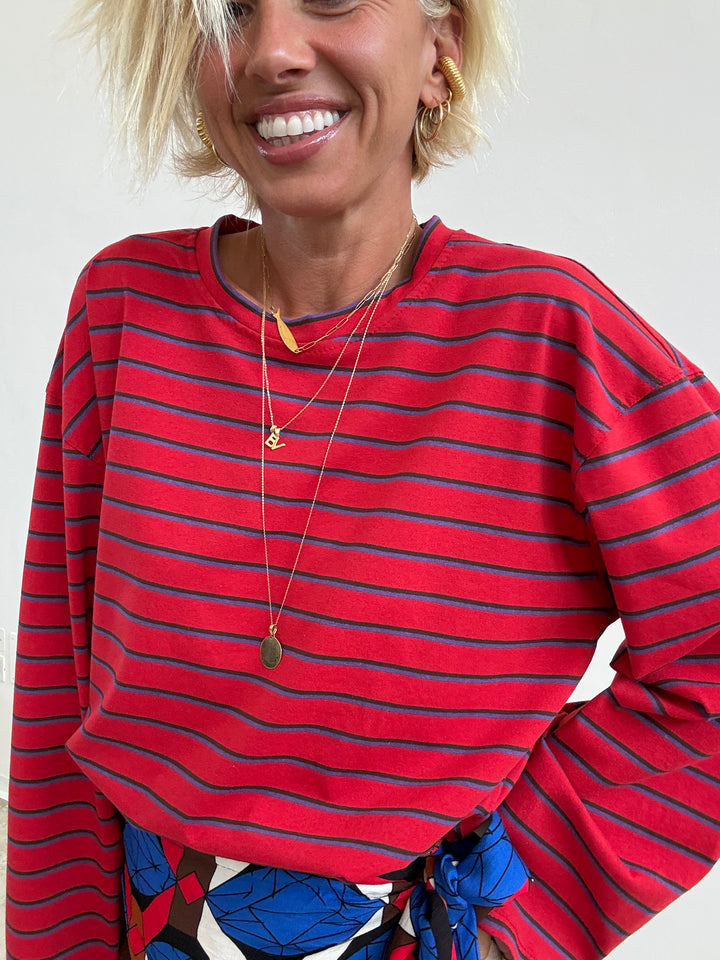 TSHIRT GILDA RIGA ROSSO/VIOLA