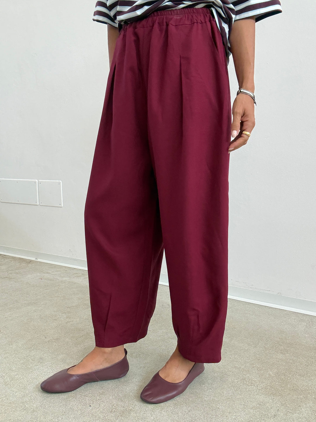 PANTA ALICE LINO VISCOSA RED BUD