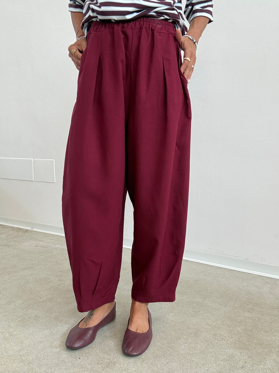 PANTA ALICE LINO VISCOSA RED BUD