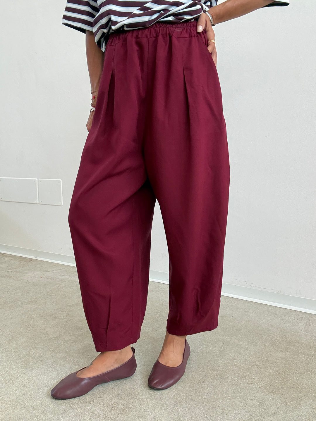 PANTA ALICE LINO VISCOSA RED BUD