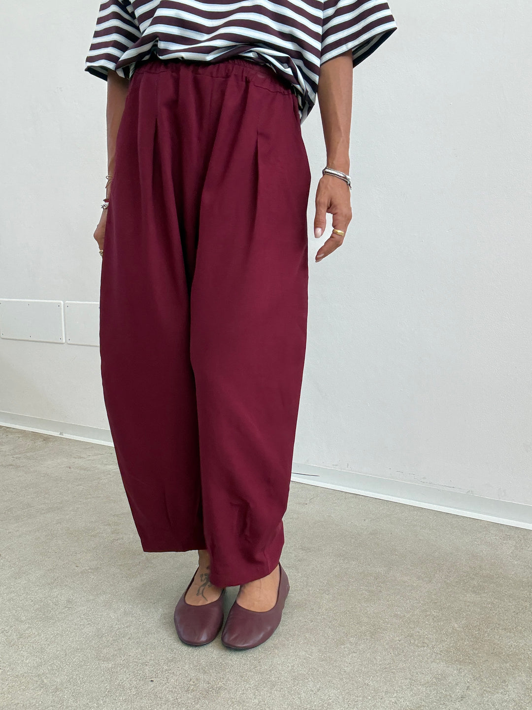 PANTA ALICE LINO VISCOSA RED BUD