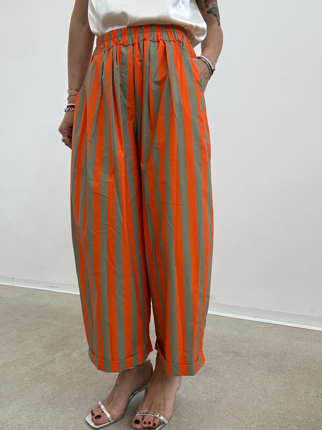 PANTALONE OLIMPIA RIGA ARANCIA/VERDE