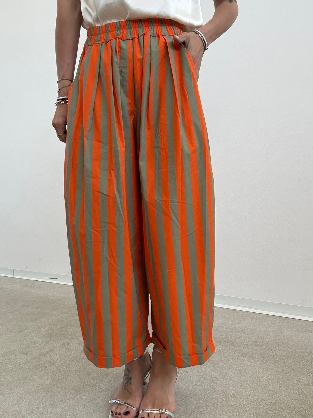 PANTALONE OLIMPIA RIGA ARANCIA/VERDE
