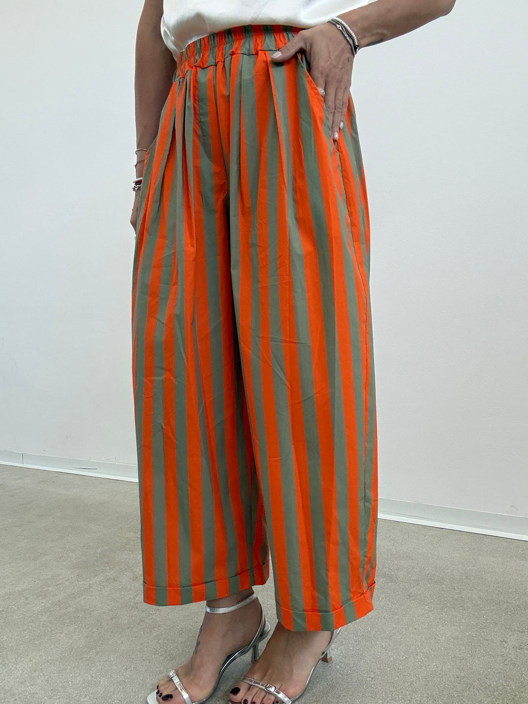 PANTALONE OLIMPIA RIGA ARANCIA/VERDE