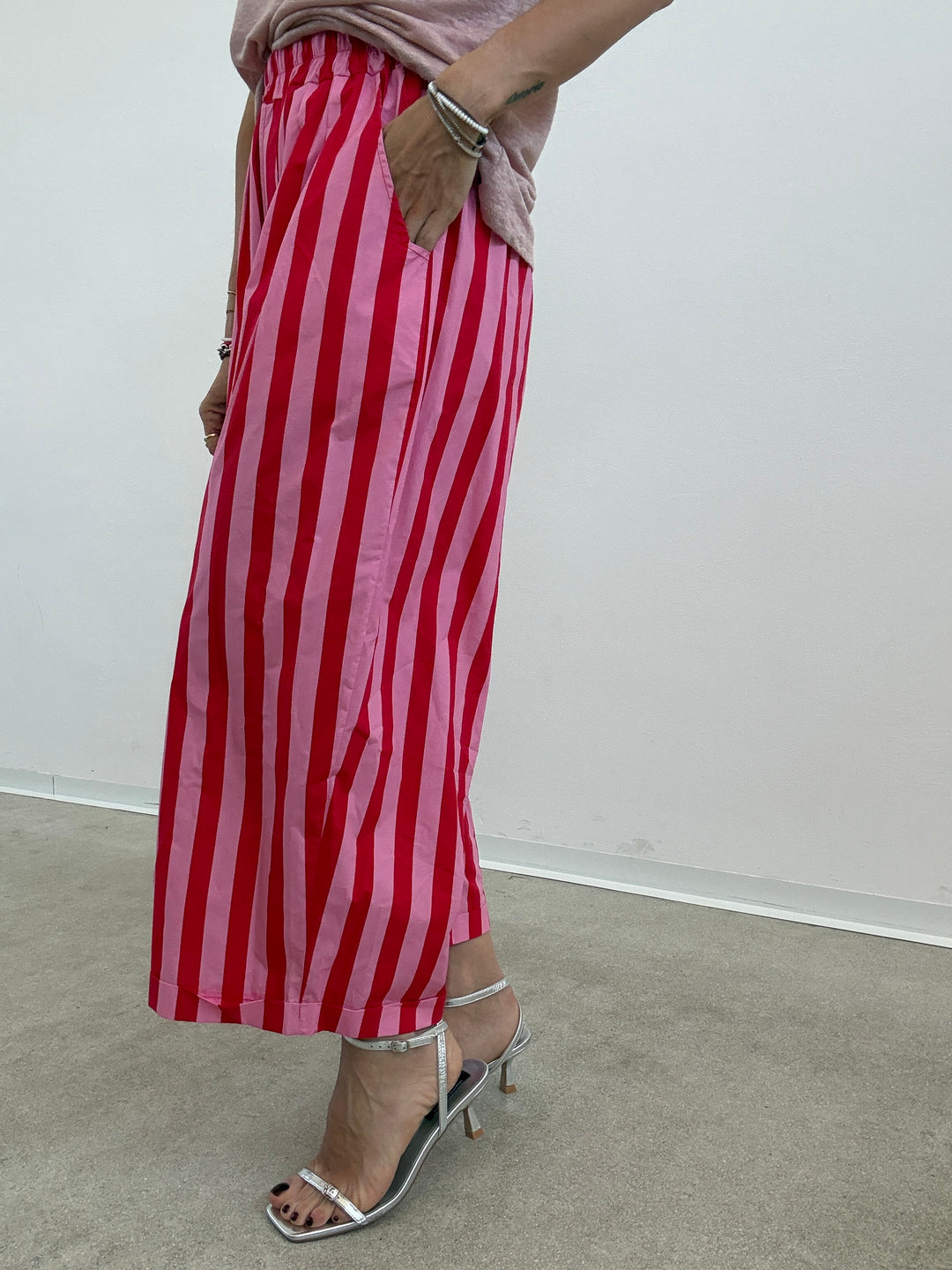 PANTALONE OLIMPIA RIGA ROSA ROSSO