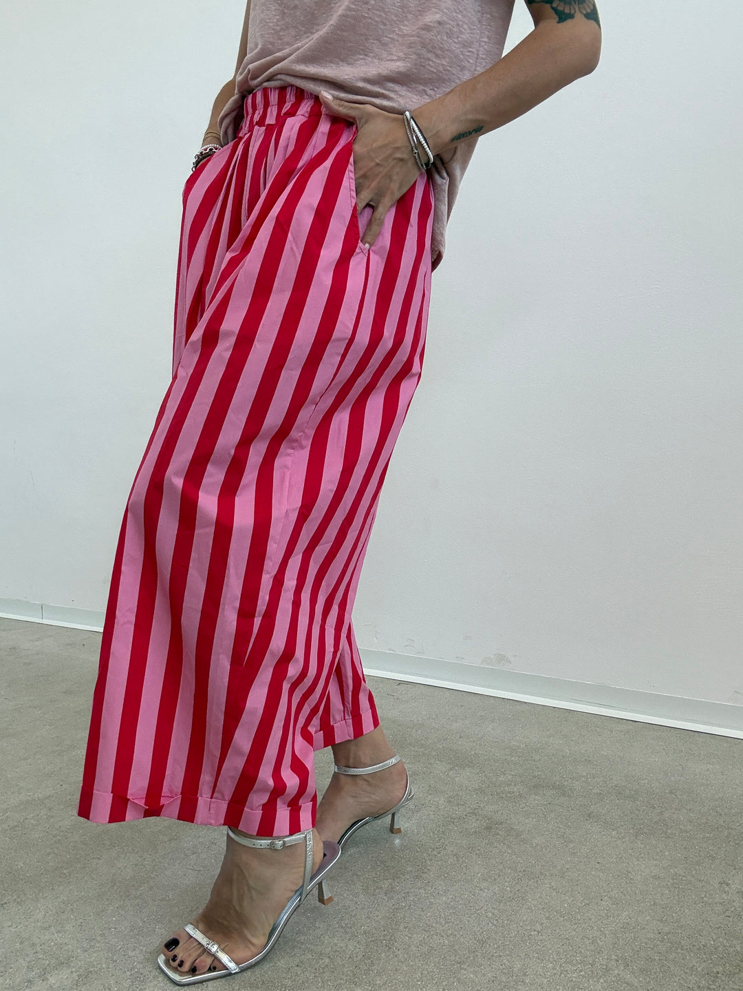 PANTALONE OLIMPIA RIGA ROSA ROSSO