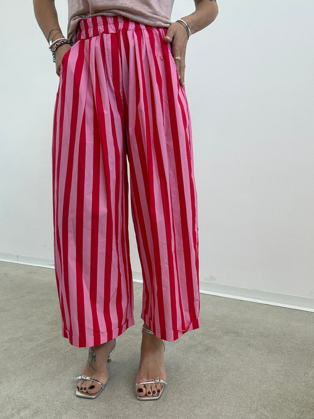 PANTALONE OLIMPIA RIGA ROSA ROSSO