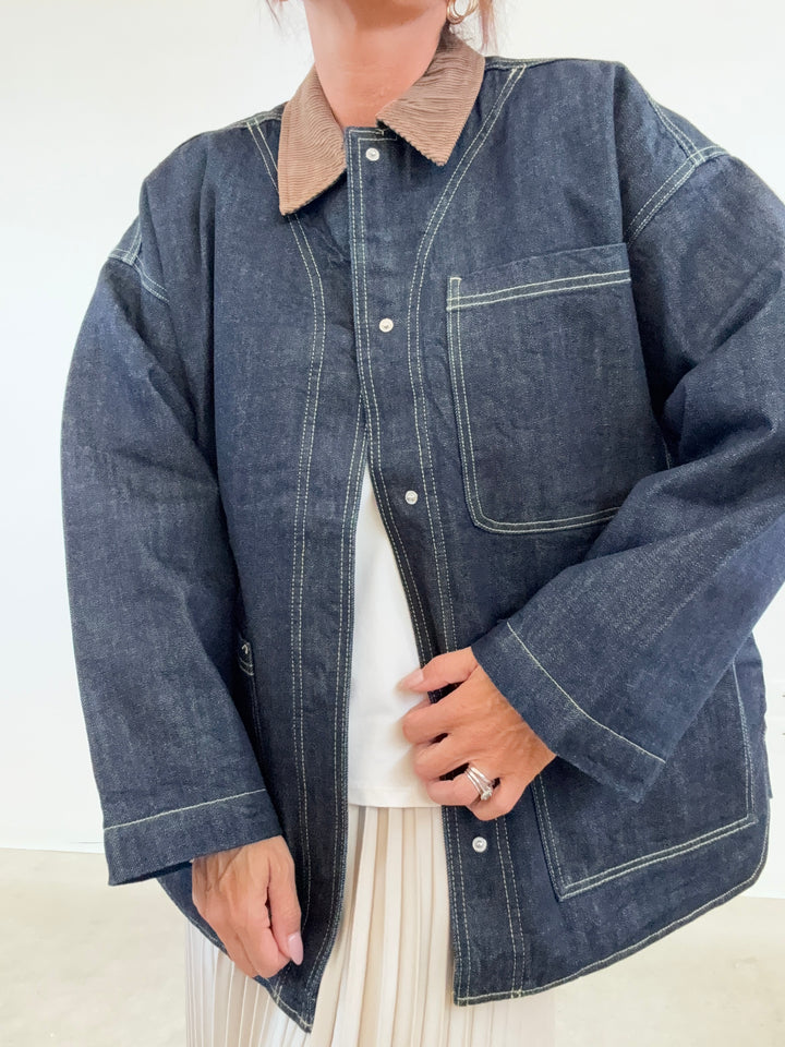 GIUBBINO DENIM COLLETTO VELVET