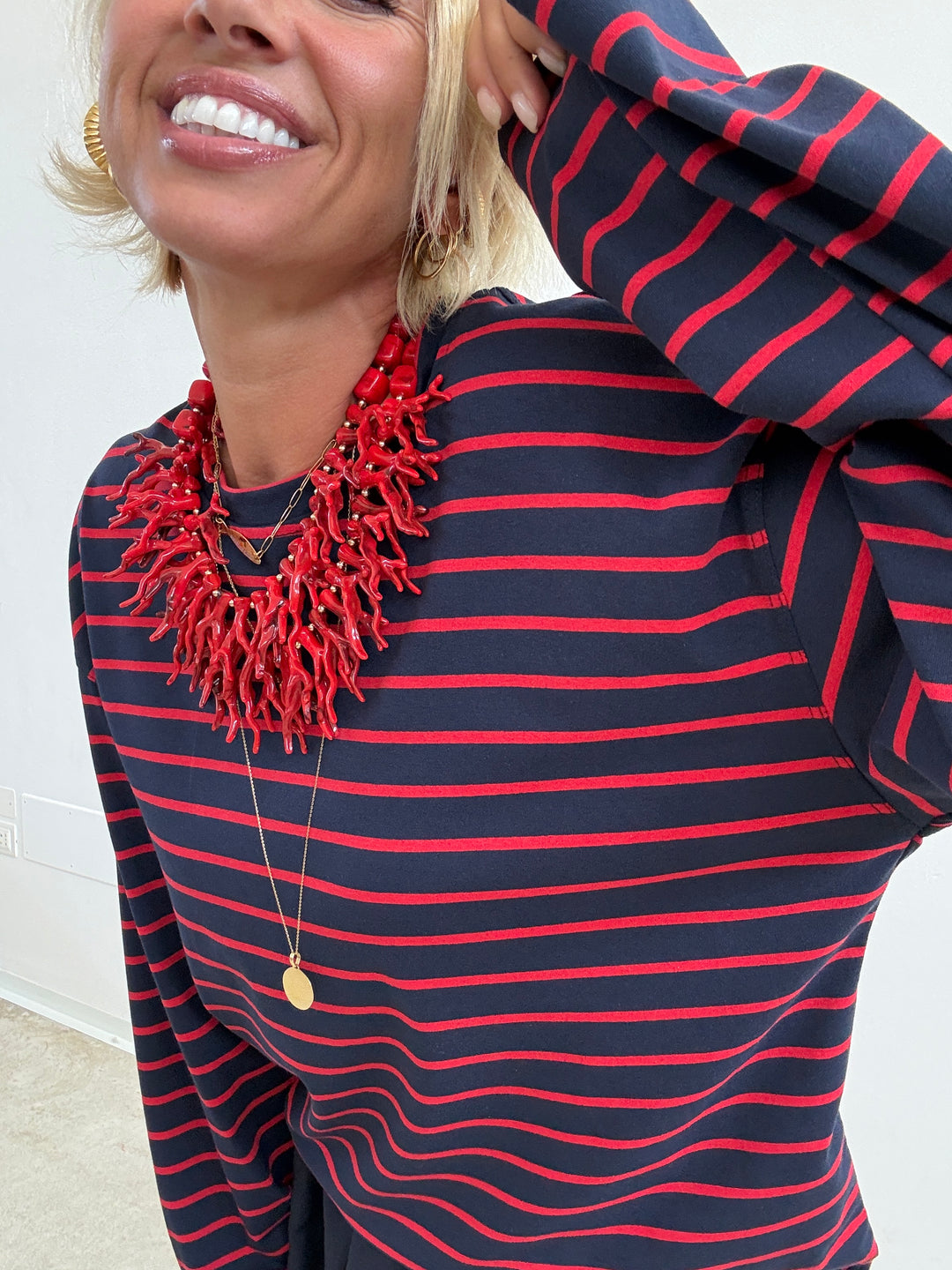 TSHIRT GILDA RIGA BLU NOTTE/ROSSO
