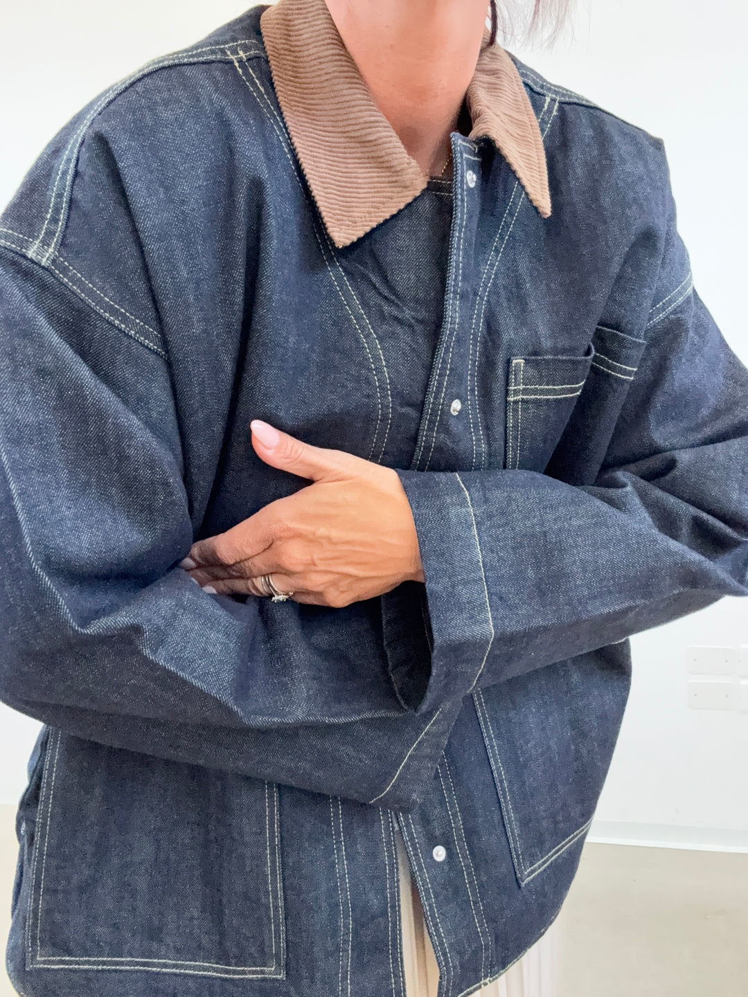 GIUBBINO DENIM COLLETTO VELVET