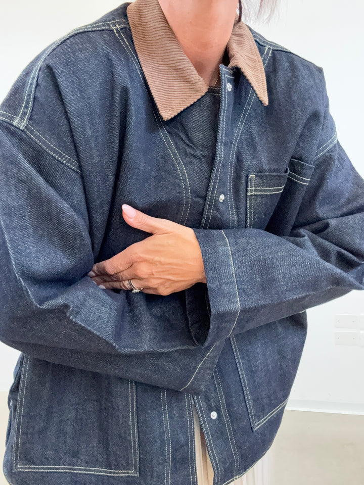 GIUBBINO DENIM COLLETTO VELVET