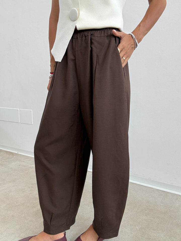 PANTA ALICE LINO VISCOSA ESPRESSO