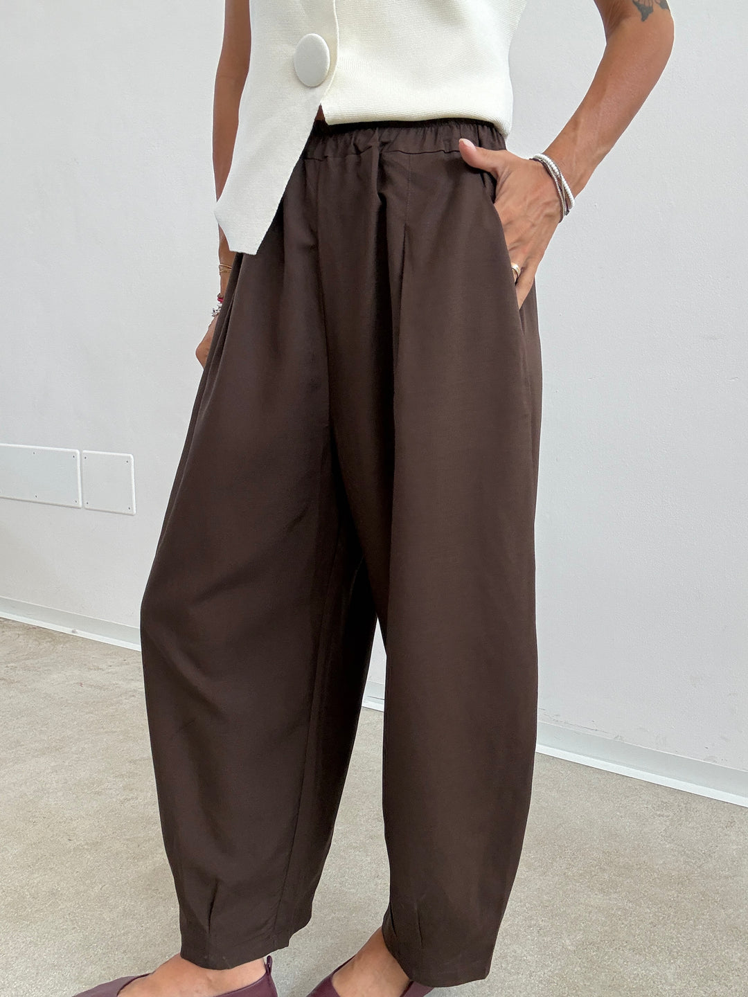 PANTA ALICE LINO VISCOSA ESPRESSO