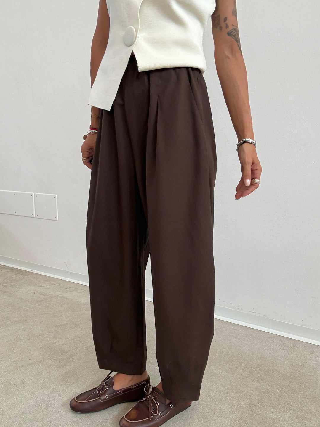 PANTA ALICE LINO VISCOSA ESPRESSO