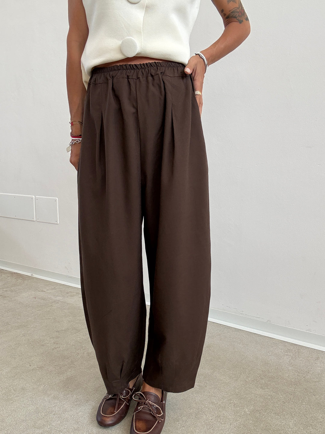 PANTA ALICE LINO VISCOSA ESPRESSO