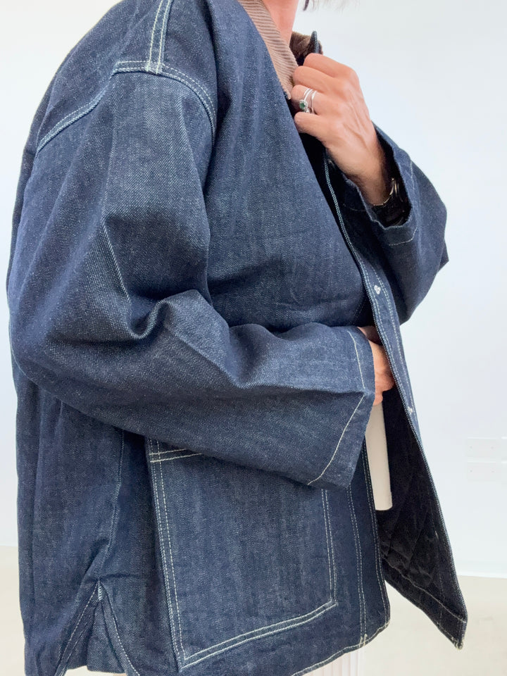 GIUBBINO DENIM COLLETTO VELVET