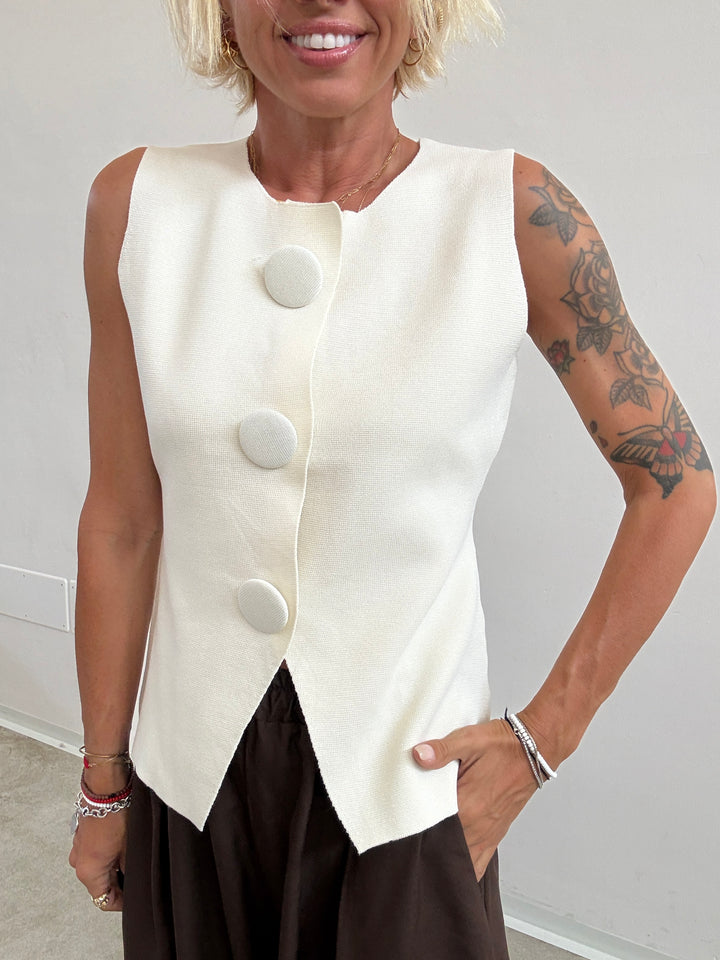 GILET MAXI BOTTONI LATTE