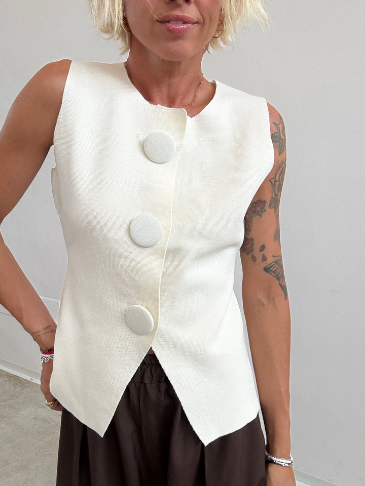 GILET MAXI BOTTONI LATTE
