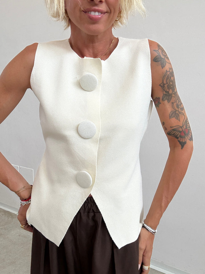 GILET MAXI BOTTONI LATTE