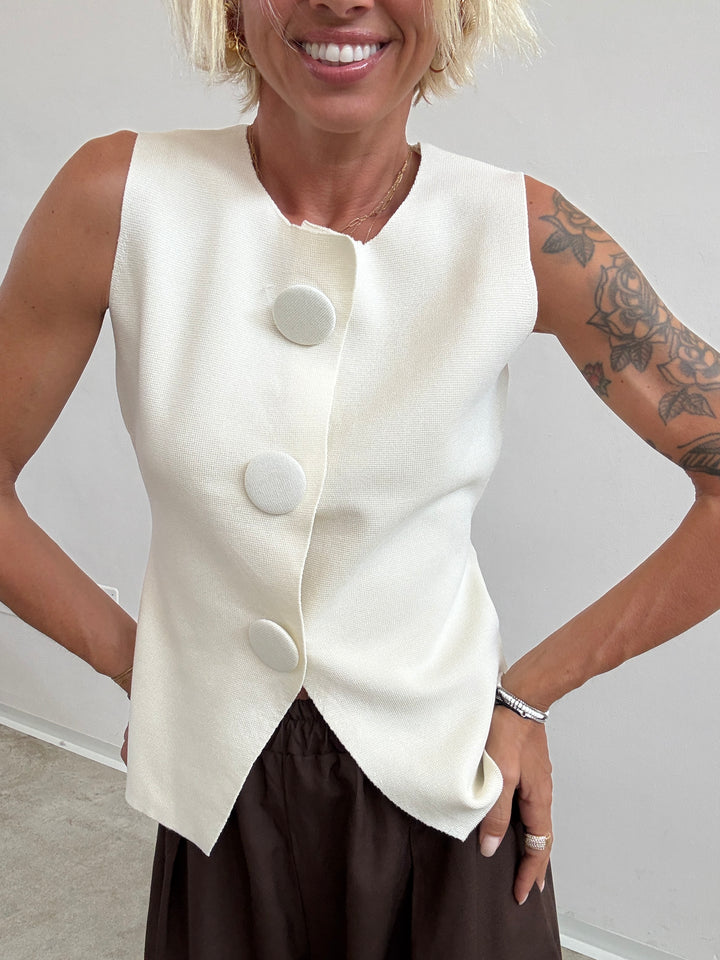 GILET MAXI BOTTONI LATTE