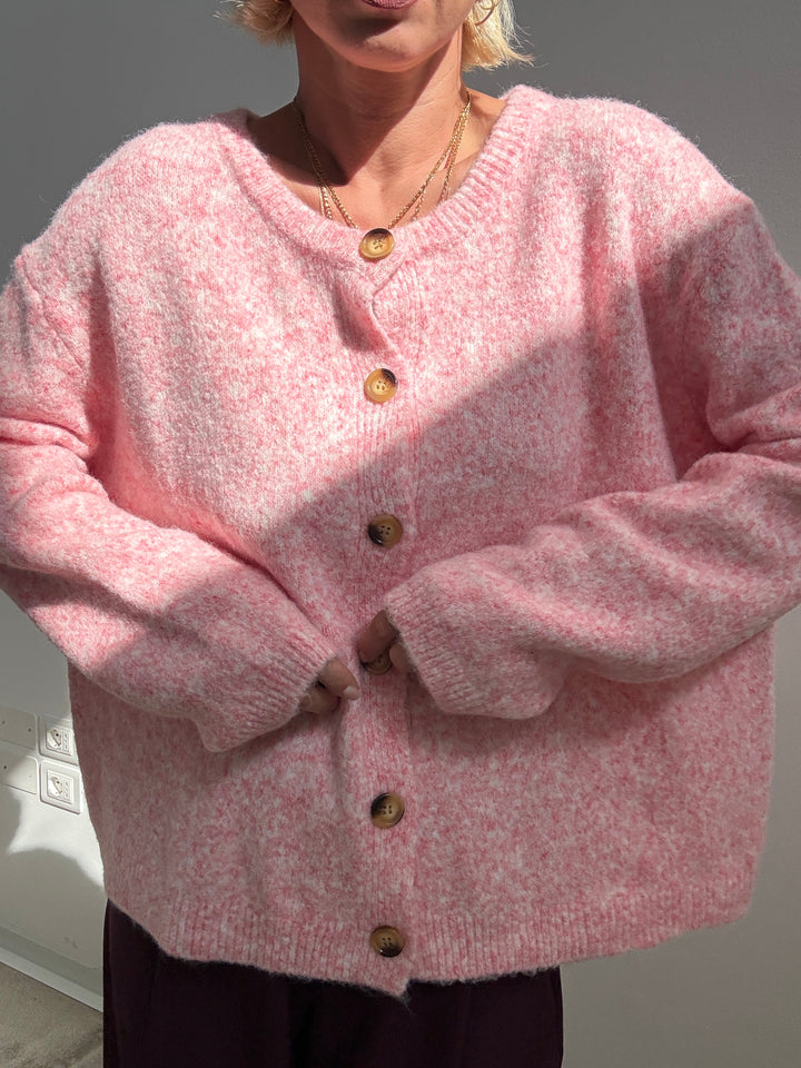 CARDIGAN LUNA ROSA FRAGOLA
