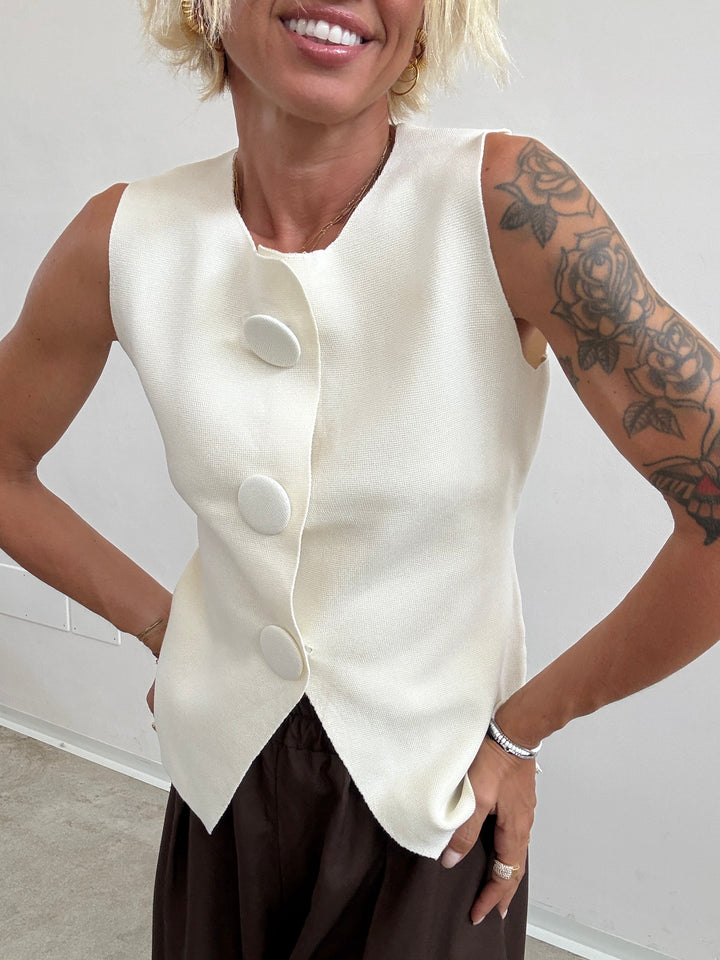 GILET MAXI BOTTONI LATTE