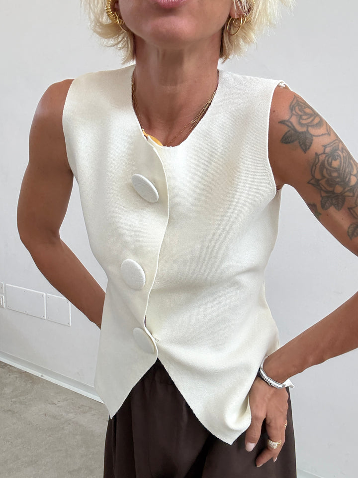 GILET MAXI BOTTONI LATTE