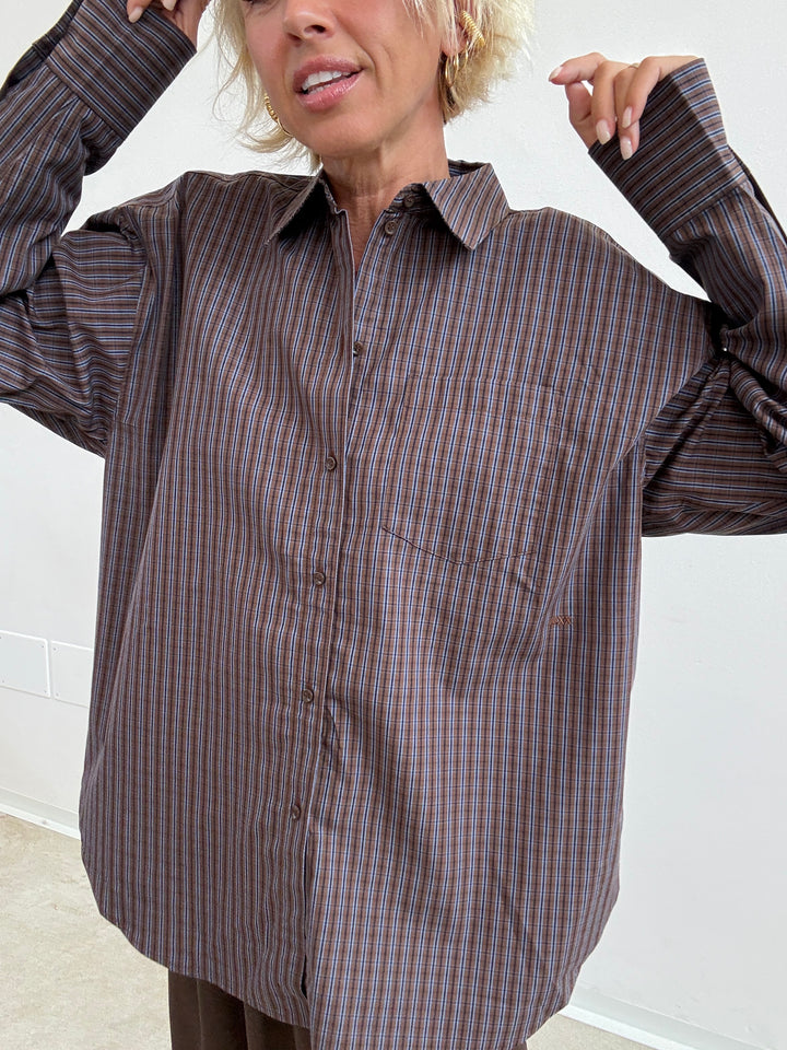 CAMICIA JAMIE CHECK MARRONE/CIELO