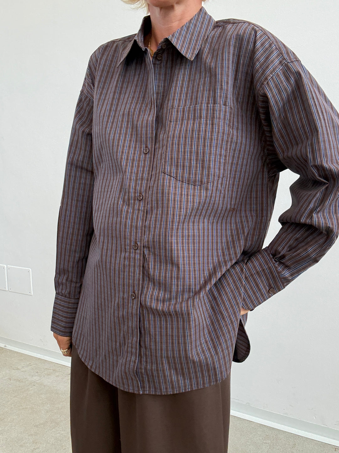 CAMICIA JAMIE CHECK MARRONE/CIELO
