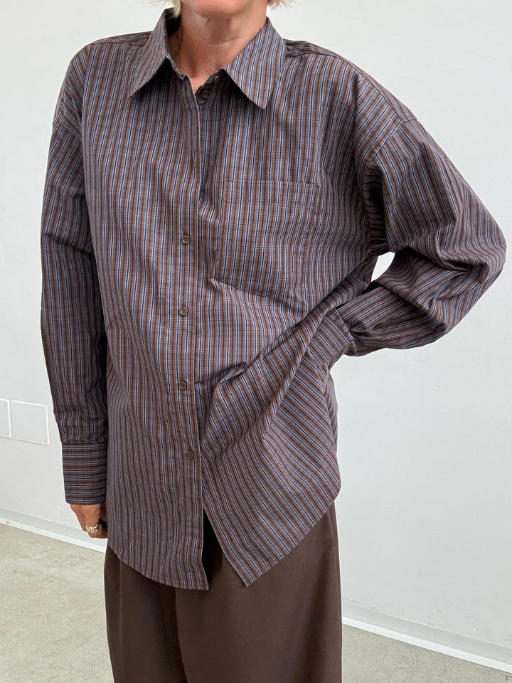 CAMICIA JAMIE CHECK MARRONE/CIELO