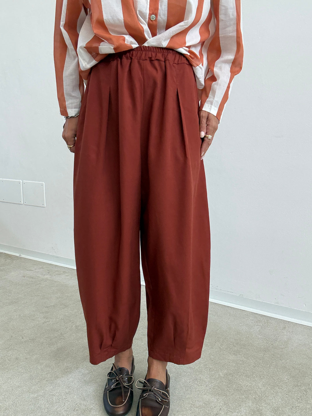 PANTA ALICE LINO VISCOSA RUST
