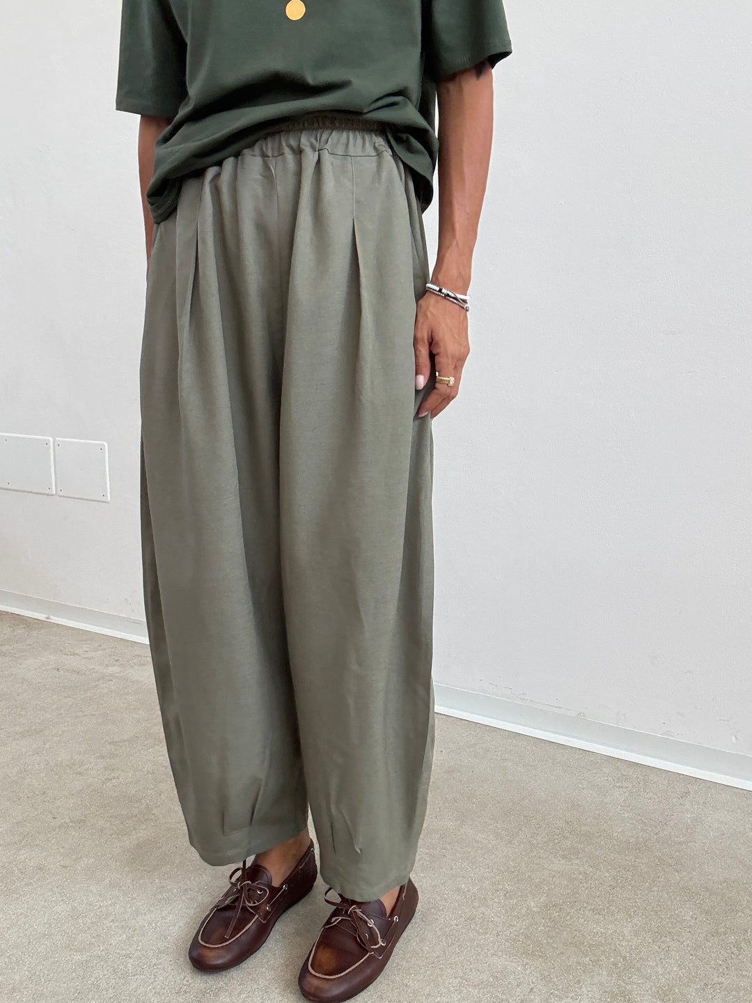 PANTA ALICE LINO VISCOSA SAGE GREEN