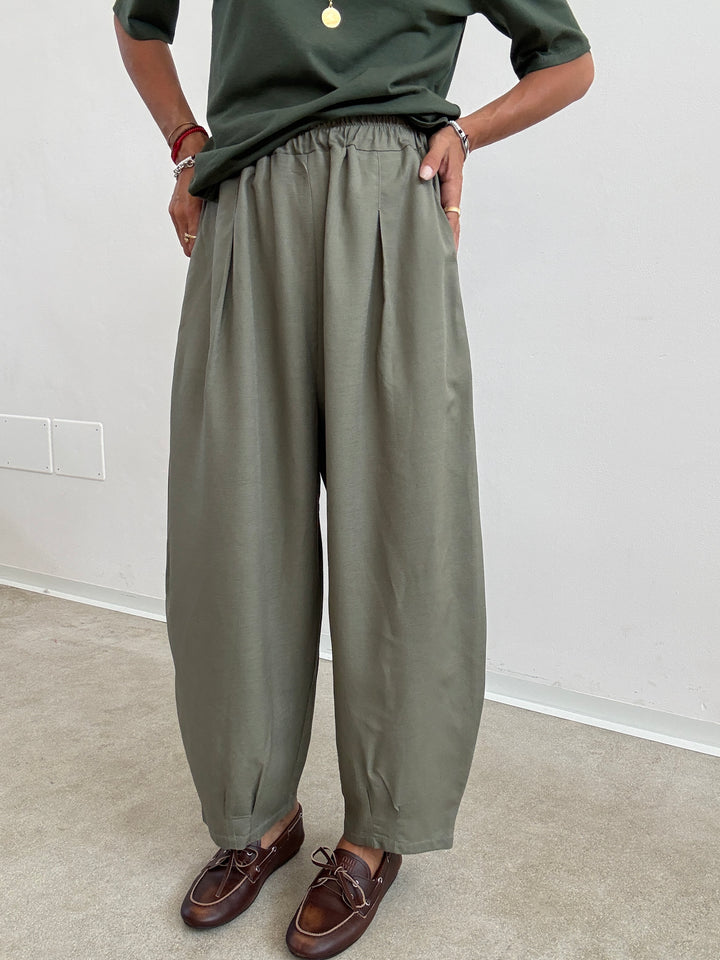 PANTA ALICE LINO VISCOSA SAGE GREEN