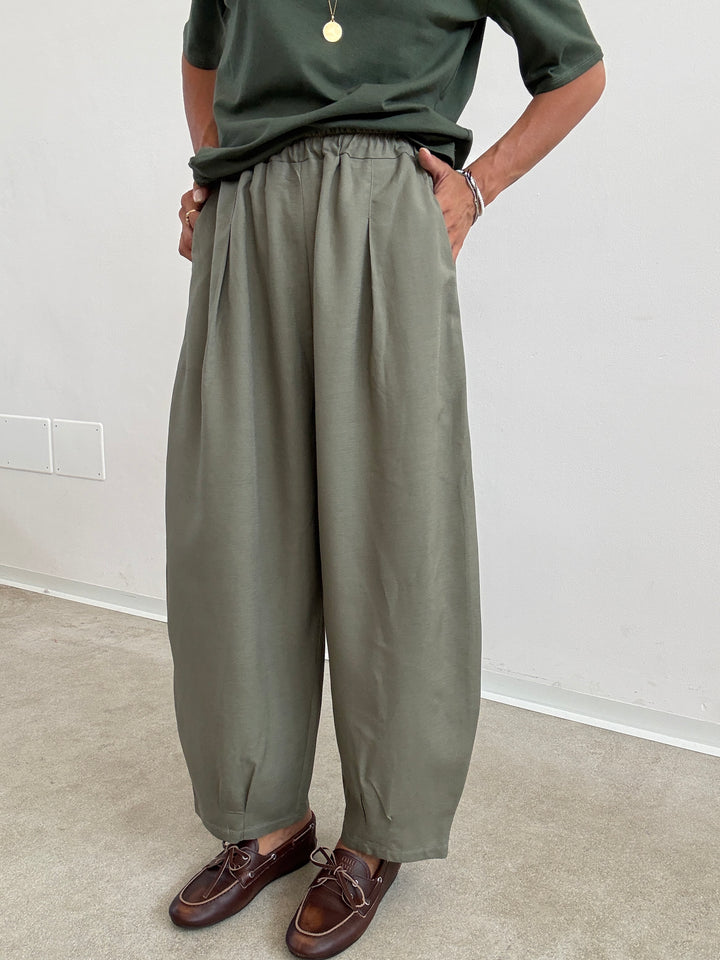 PANTA ALICE LINO VISCOSA SAGE GREEN