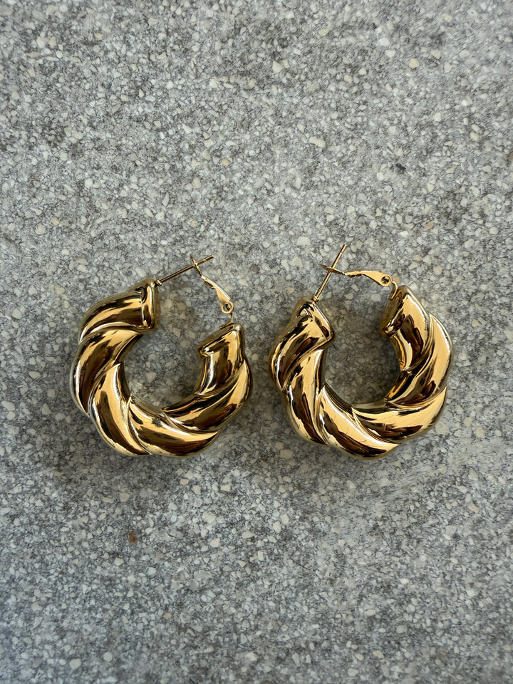 ORECCHINI CERCHIO INTRECCIATO ORO