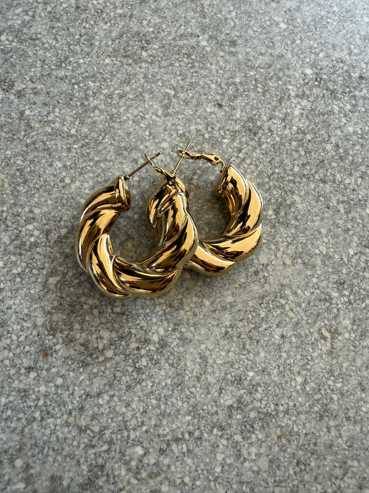 ORECCHINI CERCHIO INTRECCIATO ORO