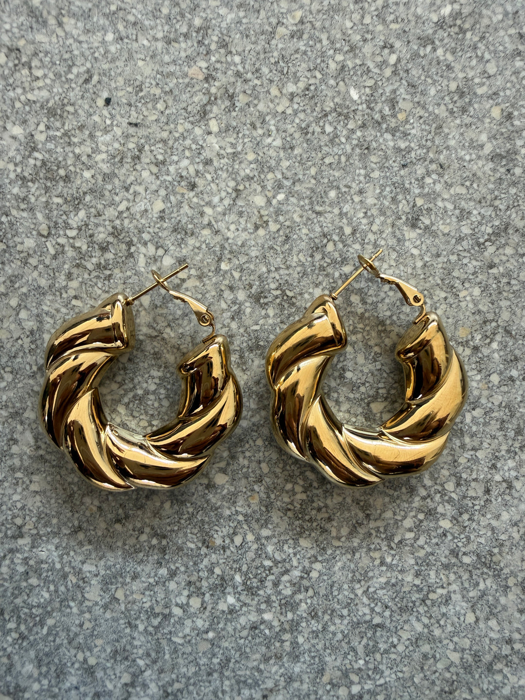ORECCHINI CERCHIO INTRECCIATO ORO