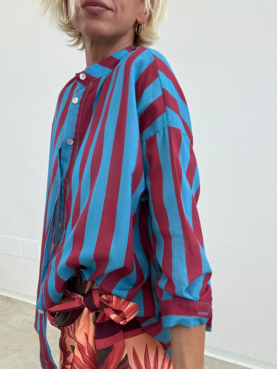 CAMICIA HELEN CELESTE/VINO