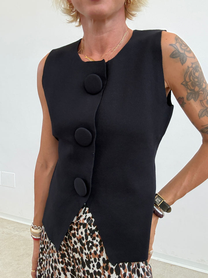 GILET MAXI BOTTONI NERO