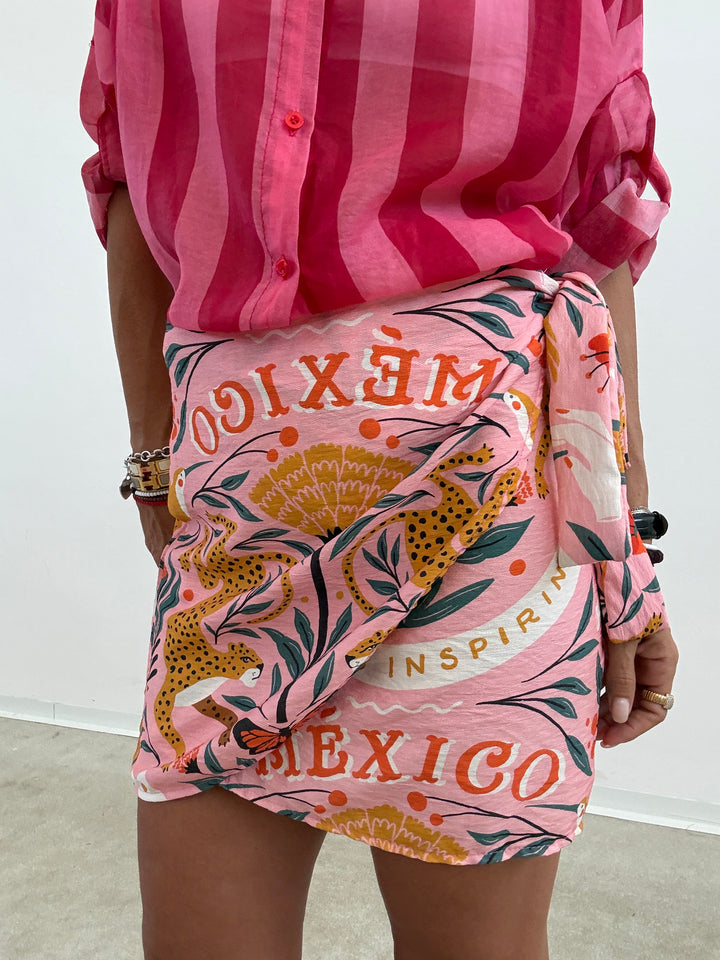MINIGONNA PAREO MEXICO ROSA